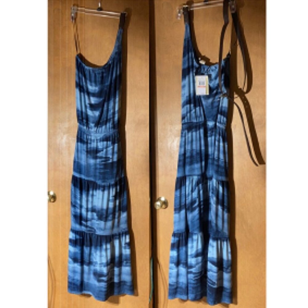 NWT Michael Kors One Open Shoulder Maxi Dress with Belt ~ Size 2x